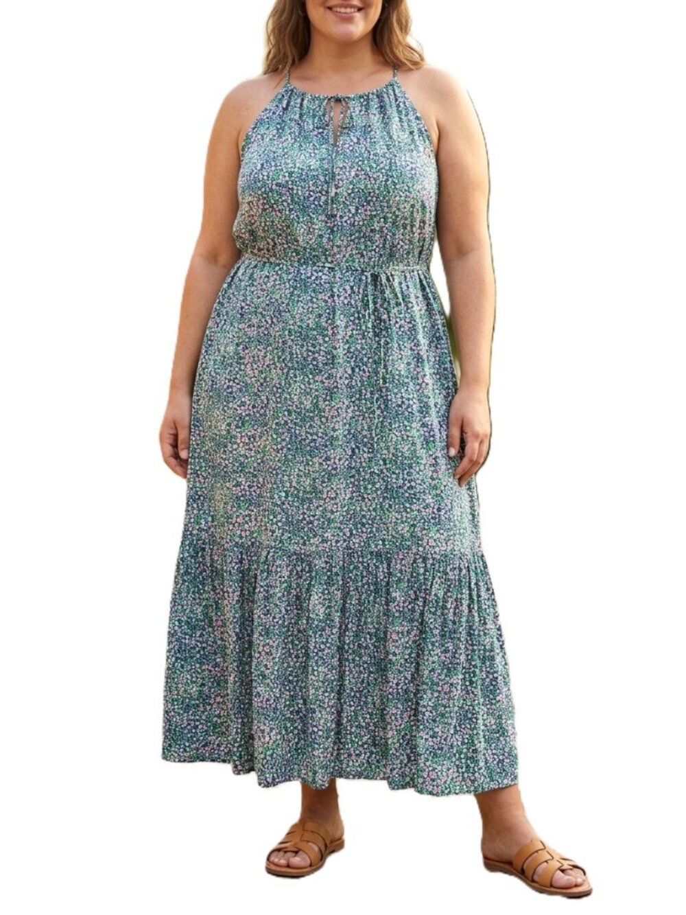 BANANA REPUBLIC Floral Halter Maxi Dress. Size XXL